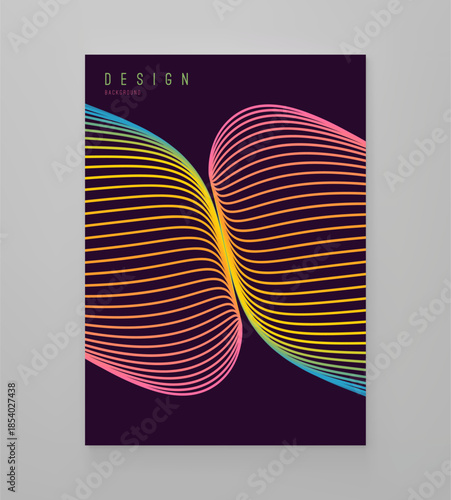 Two symmetrical objects made of lines are attracted to each other. Energy or magnetic fields. Scientific illustration. Vector for brochure, poster, cover, card, presentation, flyer or banner.