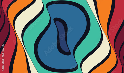 Dynamic effect. Optic art illustration of circles. 3d vector for brochure, poster, cover, card, presentation, flyer or banner.