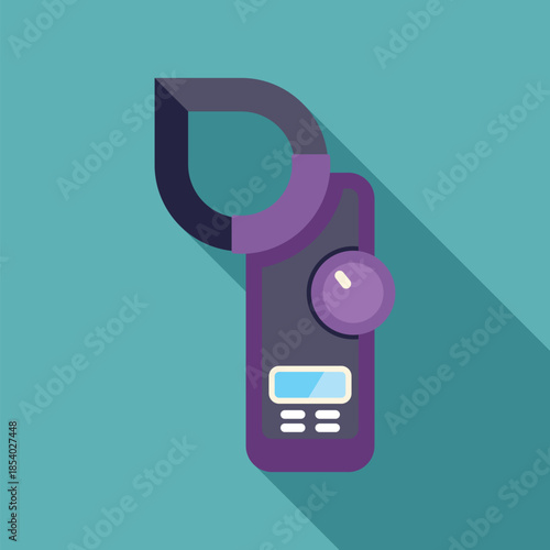 Clamp meter showing electrical measurement in a vibrant flat design illustration