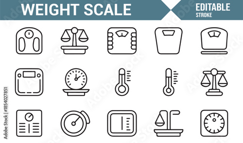 Industrial and scientific weighing scale icons