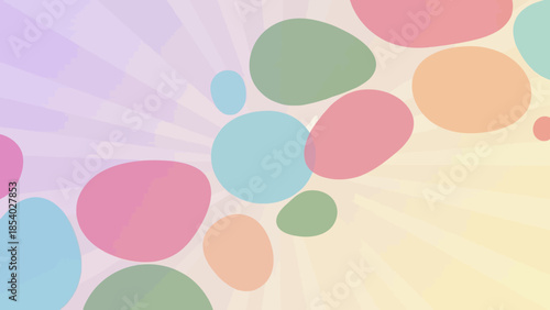 Vibrant colorful circles radiate from center in pastel hues