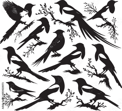 Birds icon silhouette vector with white background