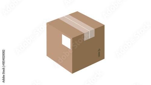 Cardboard box package vector emoji.