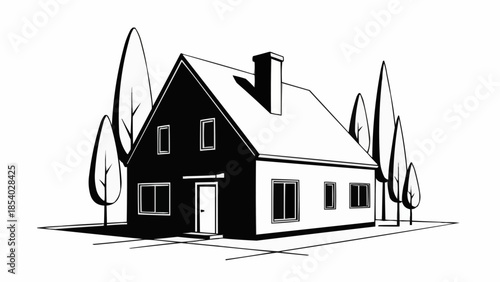 house on a white background