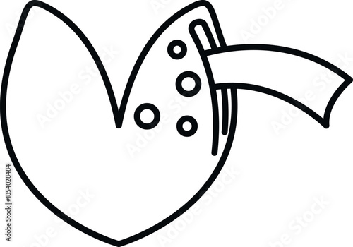 Fortune cookie with a fortune paper strip emerging, depicting luck and future