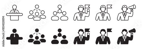People and community outline icons set: family, inclusivity, helping hands, support, care