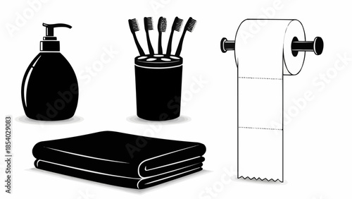 Bathroom Accessories Soap Towels Toilet Paper Holder.