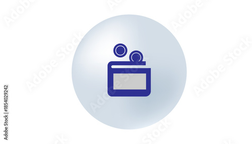 Illustration of a white video camera icon on a blue circle