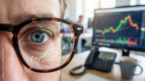 Focused gaze through glasse...