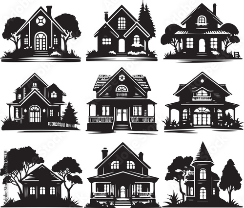 Hut icon silhouette vector with white background