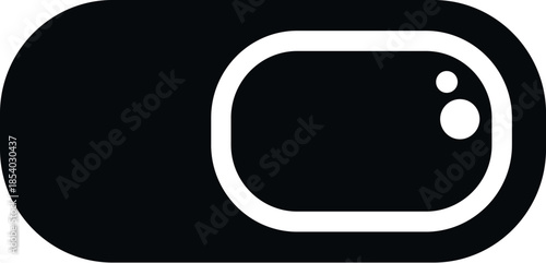 Webcam slider icon presenting a camera lens covered, signifying privacy and security