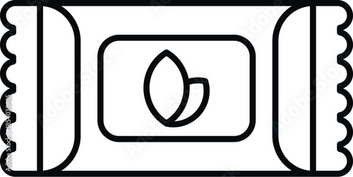 Snack bar packaging showing a nuts icon, representing a healthy food concept