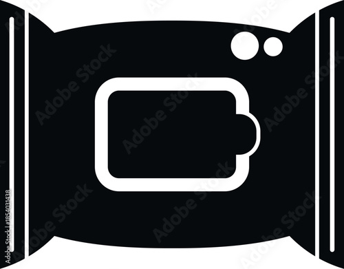 Wet wipes package icon representing cleaning, hygiene, and freshness