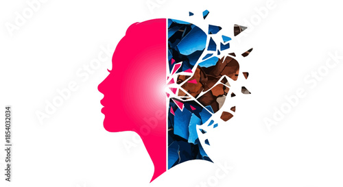 Human AI Face Concept Illustration