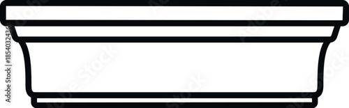 Minimalist line art depicting a decorative cornice molding element