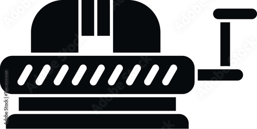 Manual paper shredder icon shredding confidential documents for office data security