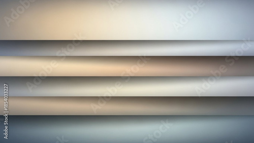 Blurred horizontal gradient stripes in shades of beige, gray, and white, abstract background