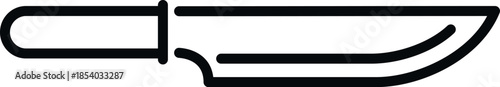 Cooking knife line art icon representing kitchen cutlery and sharp tool