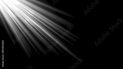 Abstract Brilliant Light Streaks Bursting from Corner on Dark Background
