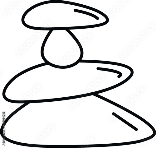 Stacked stones symbolizing balance, relaxation, and harmony in a minimalist style