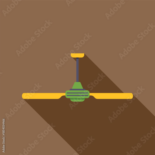 Ceiling fan operating to provide indoor air circulation and refreshing cool breeze
