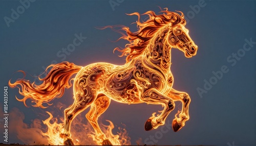 Dynamic celebration of chinese new year 2026 with fiery horse artwork vibrant background exquisite content cultural environment artistic viewpoint