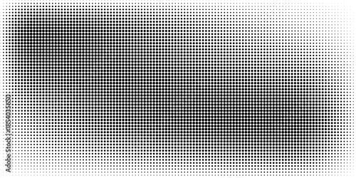 Set of halftone dots gradient pattern texture isolated on white background. Straight dotted spots using halftone circle dot raster texture. Vector blot half tone collection.