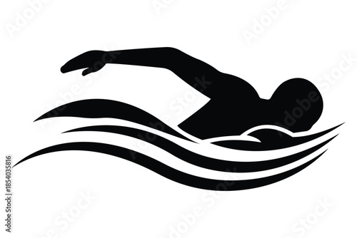 Swimmer Logo and Silhouette Collection – Vector Art of Swimming Strokes, Diving Poses, and Sports Fitness Icons for Branding