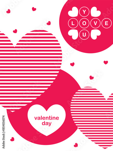 Happy Valentines day celebration abstract background design with hearts and beautiful typography vector illustration.
