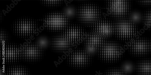 dark grey halftone and grunge pattern. Retro comic gradient background. dark grey dotted texture overlay. Cartoon pop art faded gradient pattern. backdrop for poster, banner, advertisement, event