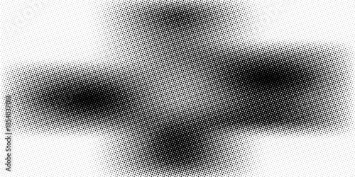 Grunge halftone gradient background. Faded grit noise texture. White and black sand wallpaper. Retro pixelated backdrop. Anime or manga style comic overlay. Vector graphic design textured template