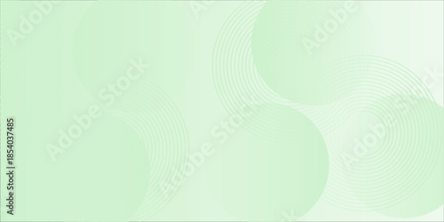 Minimalist soft Abstract Background in Gradient green and white Tones with Circles. Circle effect style geometric, abstract background.