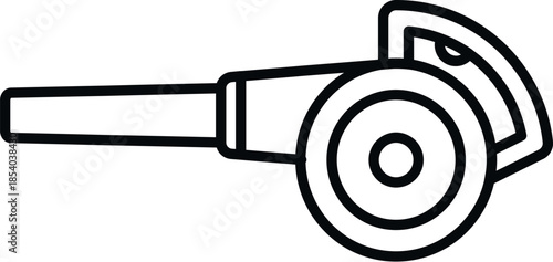 Leaf blower tool for garden cleaning and maintenance in outline style