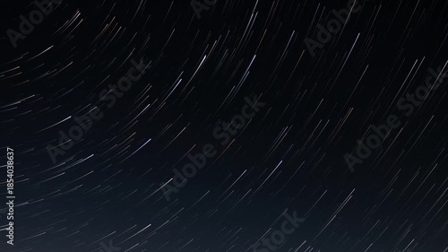 Moving Star Trails On A Dark Night Sky In A Time Lapse