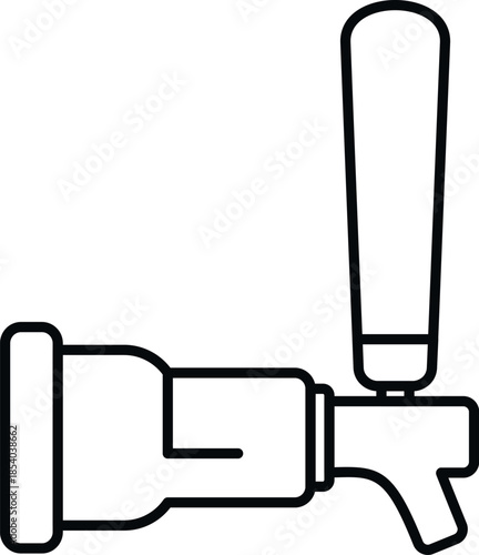 Beer tap icon in line art style for bar, pub and beverage concepts