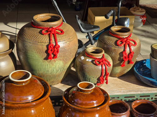 Taipei, Taiwan, Yingge Ceramic Clay Jars for Water and Wine Storage