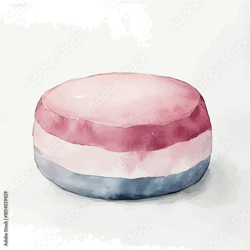 A vectorized, Hand-painted style, vector set available in EPS An Elegant watercolor painting design collection_Watercolor_style_painting_of_a_floor_pouf_on_a_white