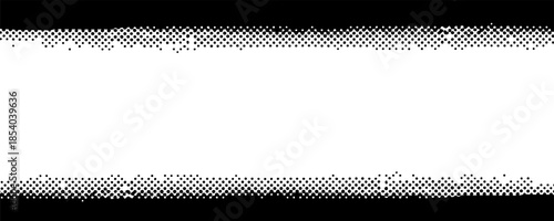 Long black halftone paint stroke banner