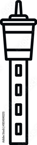 Calgary tower, a canadian city landmark, creating an observation building outline