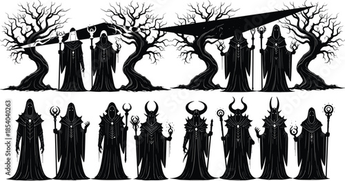 Laundry scene, woman silhouette, clothesline, hanging garments, drying clothes, domestic chore, vintage style, outdoor setting, black and white, vector illustration