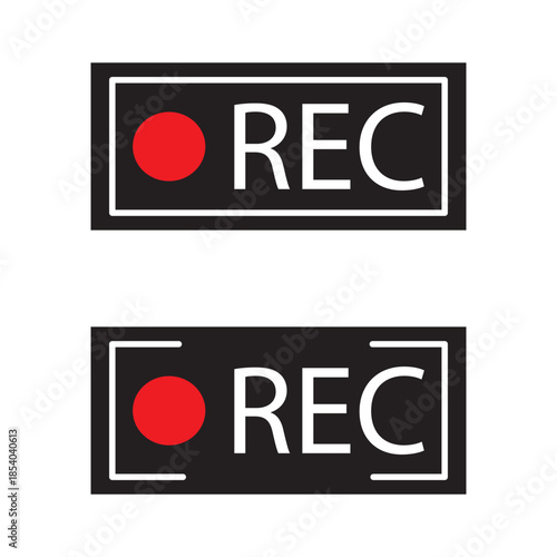 Recording icon filled flat sign concept for web design.