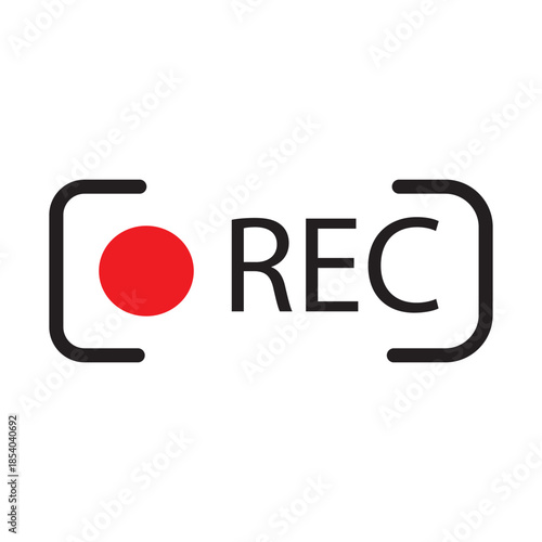 Recording icon filled flat sign concept for web design.