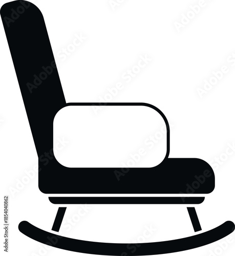 Rocking chair icon representing comfort, relaxation, and home furniture