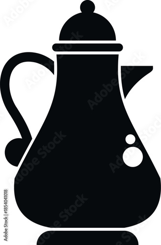 Black silhouette icon featuring a traditional arabian coffee pot or dallah