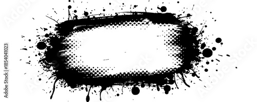 Rough black frame with ink splatters