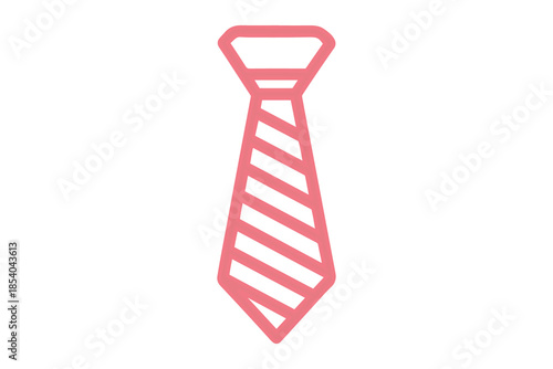 Red Outline Icon of a Striped Tie on Black Background necktie fashion
