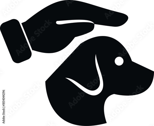 Hand gently petting a dog, symbolizing animal care, friendship, and human animal bond