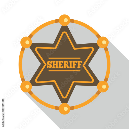 Sheriff badge with a six point star representing law enforcement and protection