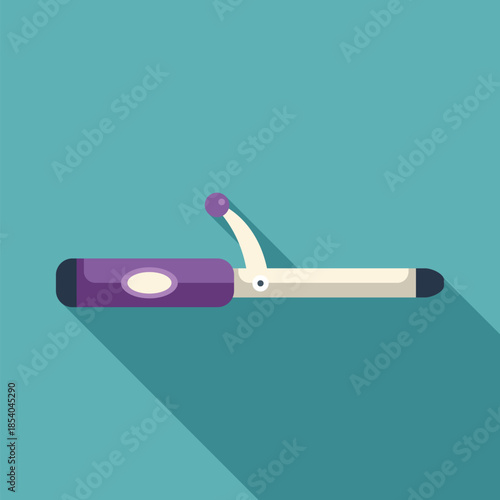 Curling iron graphic vector illustration for beauty and hairstyling concepts