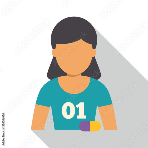 Athlete icon holding a pill, symbolizing doping and cheating in sports